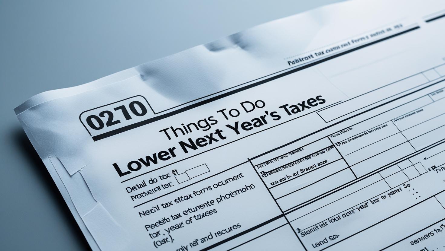 Things to do to lower next year's taxes