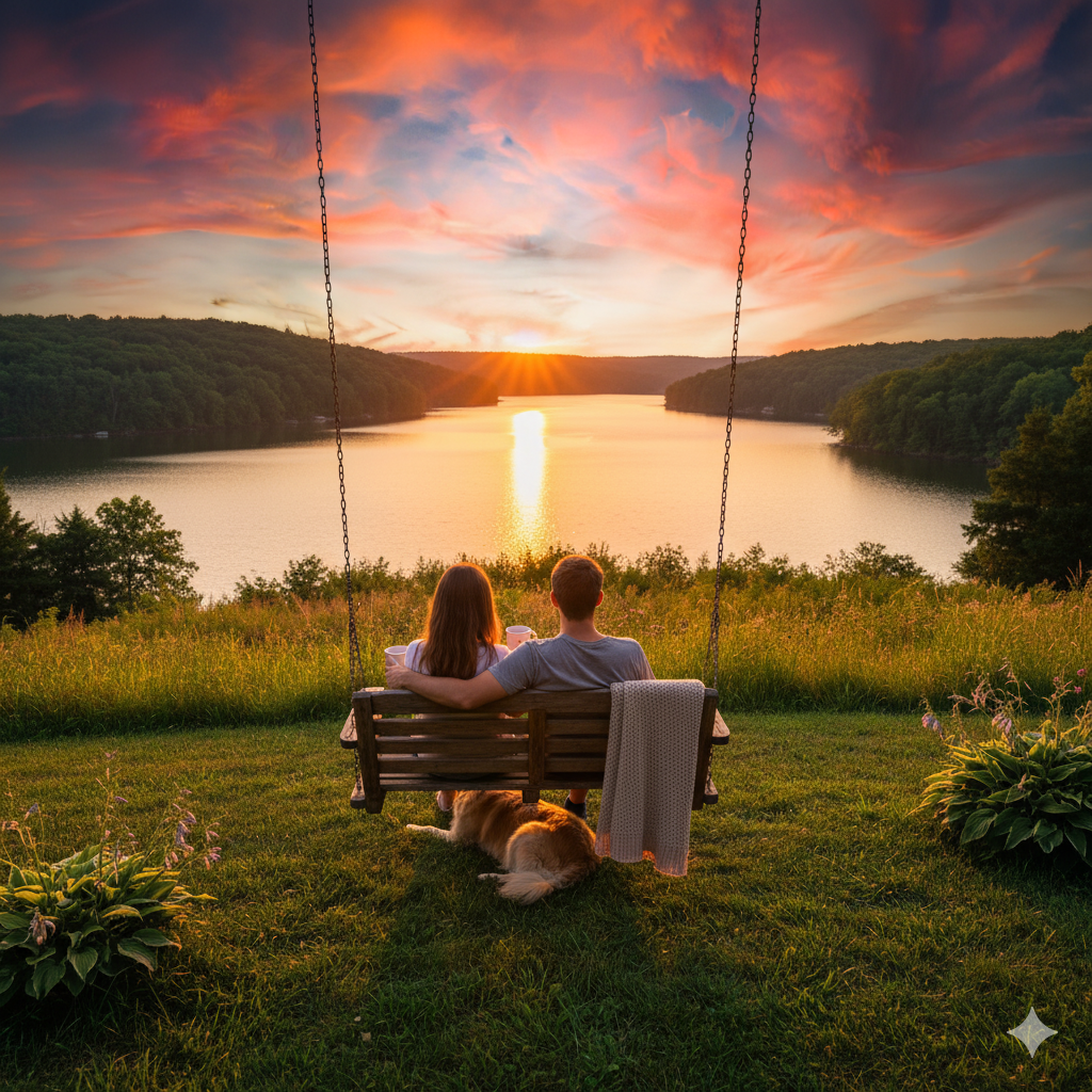 Couple enjoying a sunset after having a worry-free day with their tax preparer at Starner Tax Group in Rogers, AR
