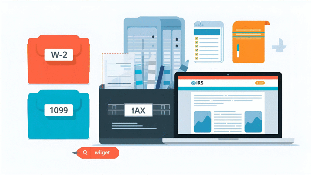 Tax refund tips showing organized tax documents for faster IRS refund